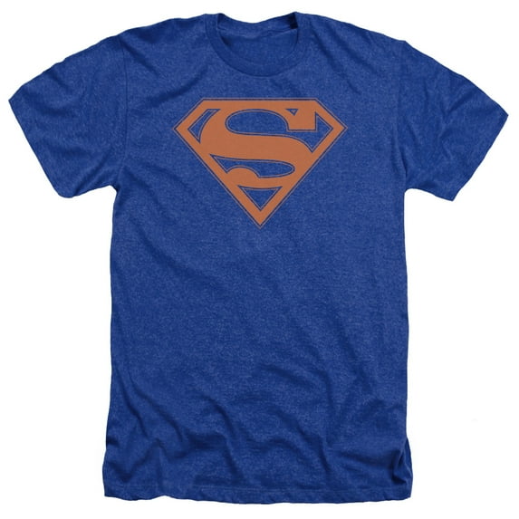 Superman - Blue & Orange Shield - Heather Short Sleeve Shirt - Large