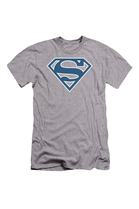 Superman - Blue & White Shield - Premium Slim Fit Short Sleeve Shirt - X-Large