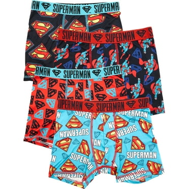 Superman Boys Boxer Brief Underwear, 4-Pack, Sizes XS-XL