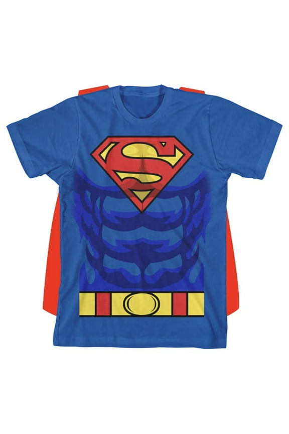 Superman Boys Costume Cape Short Sleeve T-Shirt, Sizes XS-2XL