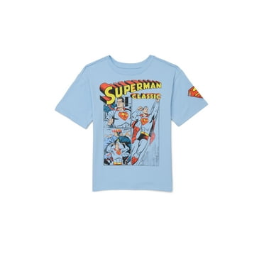 Superman Boys Graphic Retro Print Tee with Short Sleeves, Sizes 4-18