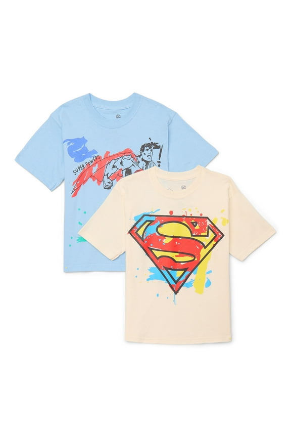 Boys Cotton Graphic Tee with Short Sleeves, 2-Pack, Sizes XS-2XL