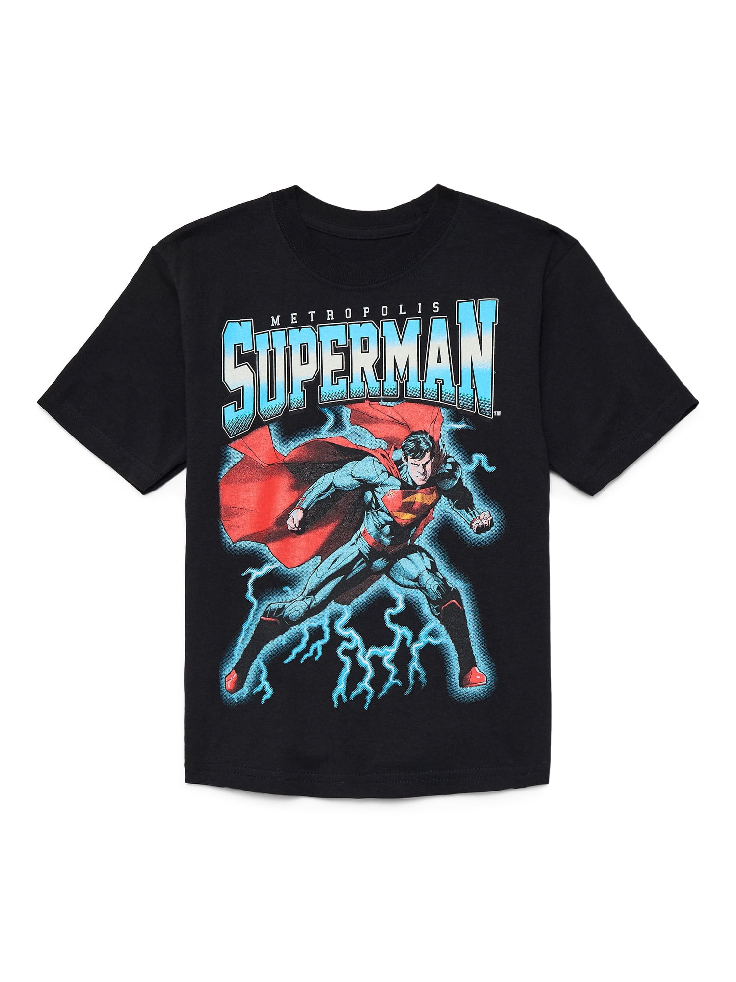 Superman Boys Cotton Graphic Tee with Short Sleeves, Sizes XS-2XL