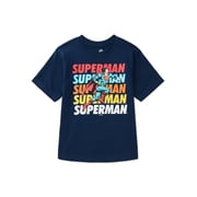 Superman Boys Cotton Graphic Tee with Short Sleeves, Sizes XS-2XL