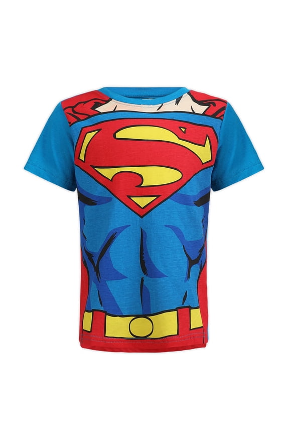 Boys Short Sleeve T-Shirt with Cape for Toddlers and Big Kids