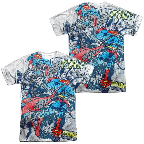 Superman Break Free Unisex Adult Sublimated Costume T Shirt (Front/Back), 2X-Large Multicolor