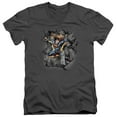 thumbnail image 1 of Superman Break On Through Adult V-Neck T-Shirt Charcoal, 1 of 1