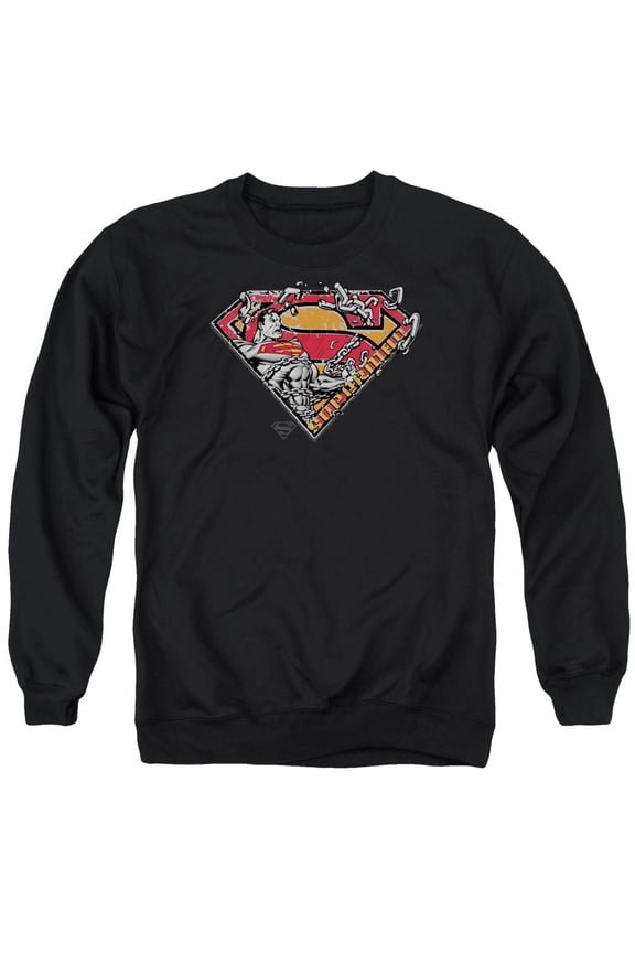 Superman - Breaking Chain Logo - Crewneck Sweatshirt - X-Large