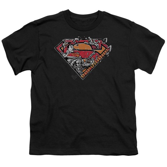 Superman - Breaking Chain Logo - Youth Short Sleeve Shirt - Small