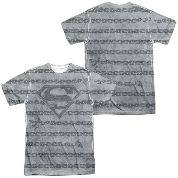Superman Breaking Chains All Over Unisex Adult Sublimated Costume T Shirt (Front/Back), Medium Multicolor