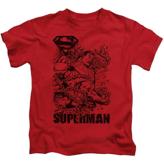 Trevco Sportswear SM1715-KT-1 Superman Breaking Chains Toddler Short Sleeve T-Shirt, Red - Large 4T