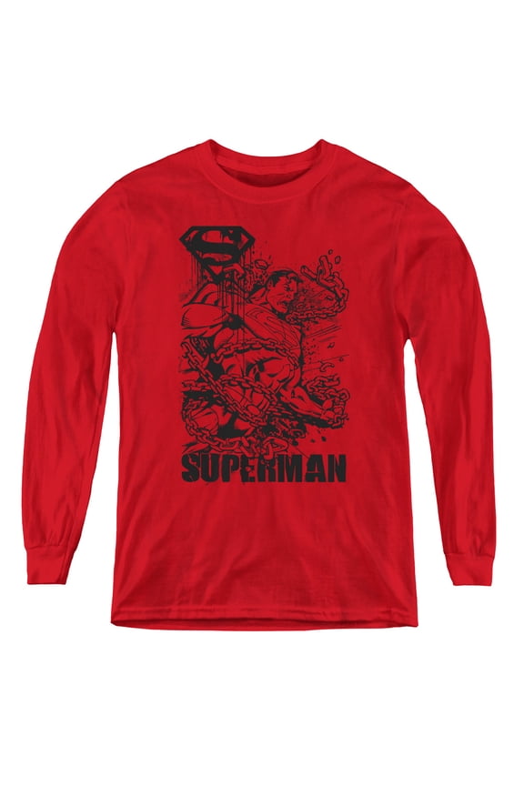 Superman - Breaking Chains - Youth Long Sleeve Shirt - Large