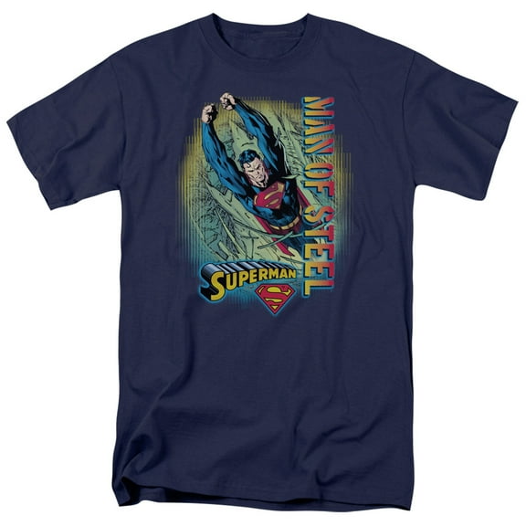 Superman Breakthrough Adult 18/1 T-Shirt Navy