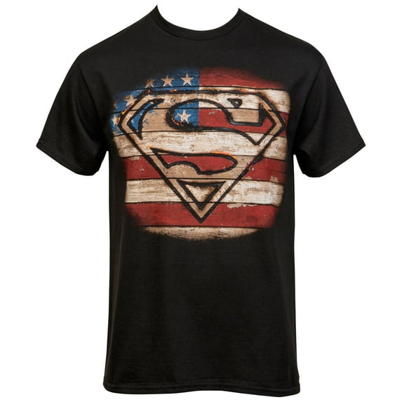 Superman Burned Wood Symbol T-Shirt-Medium