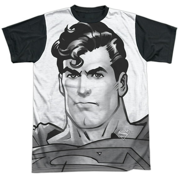 Superman Bw Supes Head Unisex Adult Halloween Costume Sublimated T Shirt