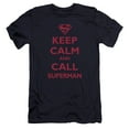 thumbnail image 1 of Superman Call Superman Premium Adult Slim Fit 30/1 T-Shirt Navy, 1 of 1