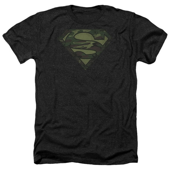 Superman - Camo Logo Distressed - Heather Short Sleeve Shirt - X-Large