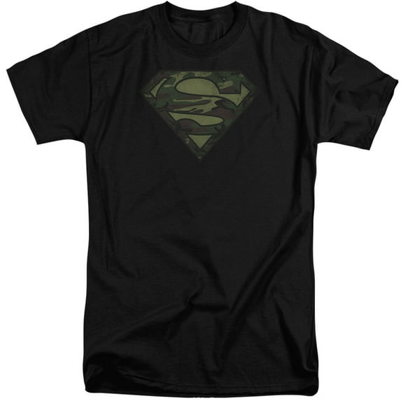Superman - Camo Logo Distressed - Tall Fit Short Sleeve Shirt - X-Large