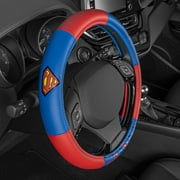 Superman Car Steering Wheel Cover - Universal Fit Steering Wheel Cover with Officially Licensed Warner Brothers Graphics, Great Automotive Accessory Gift Idea for Fans.