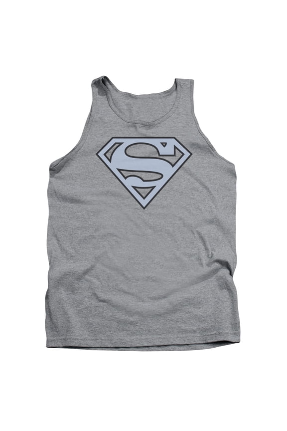 Superman Carolina Blue&Navy Shield Adult Tank Top Athletic Heather
