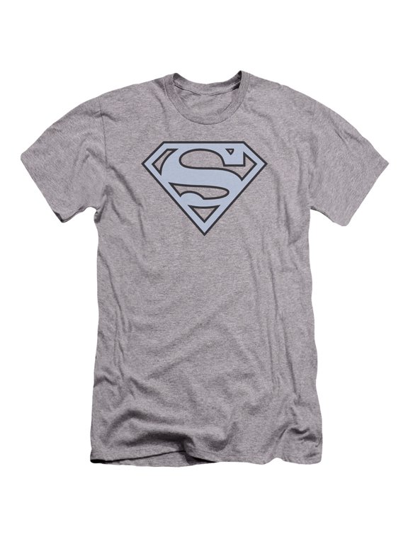 Superman - Carolina Blue&Navy Shield - Premium Slim Fit Short Sleeve Shirt - X-Large