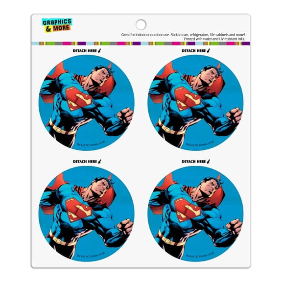 Superman Character Refrigerator Fridge Locker Vinyl Circle Magnet Set