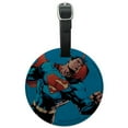 thumbnail image 1 of Superman Character Round Leather Luggage Card Suitcase Carry-On ID Tag, 1 of 6