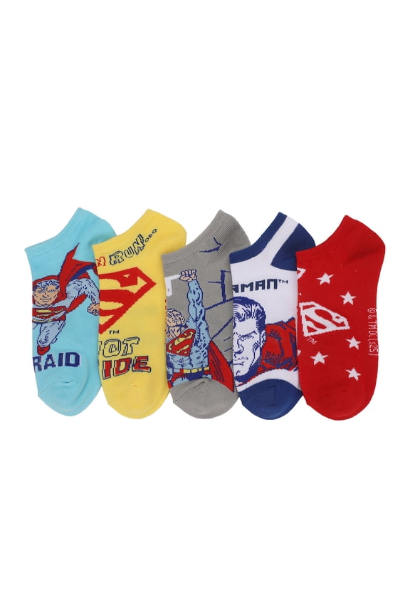 Superman Characters Womens Ankle Socks 5 Pack