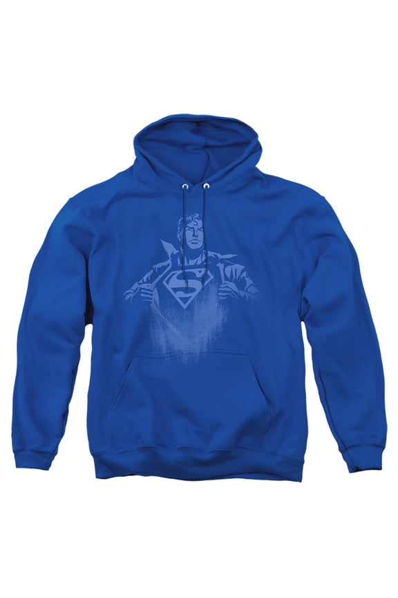 Superman Chest Logo Adult Pull-Over Hoodie, Royal, 2X-Large
