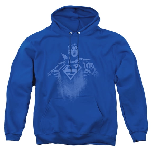 Superman Chest Logo Adult Pull-Over Hoodie, Royal, Medium