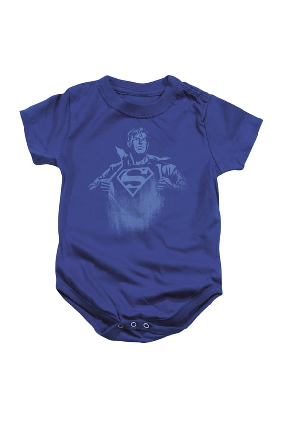 Superman Chest Logo Unisex Infant Snap Suit for Baby, Royal, Small