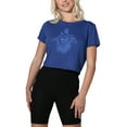 thumbnail image 1 of Superman Chest Logo Women's Crop Top T-Shirt, Royal, Small, 1 of 4