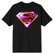 Superman Chrome Logo Men's Black T-shirt-5XL