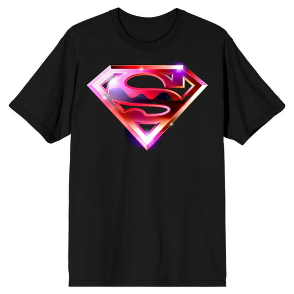 Superman Chrome Logo Men's Black T-shirt-XXL