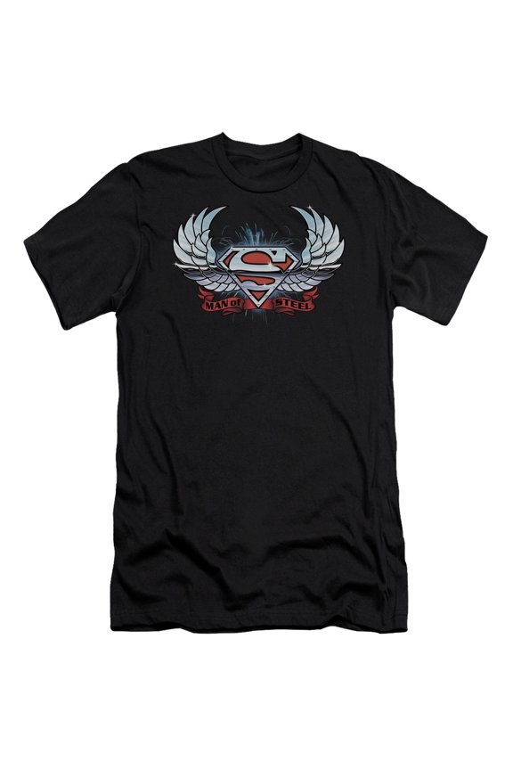 Superman - Chrome Wings Shield - Premium Slim Fit Short Sleeve Shirt - X-Large