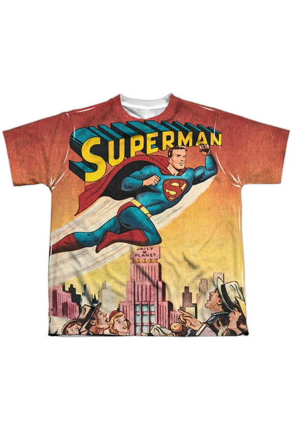 Superman - City Flying - Youth Short Sleeve Shirt - Large