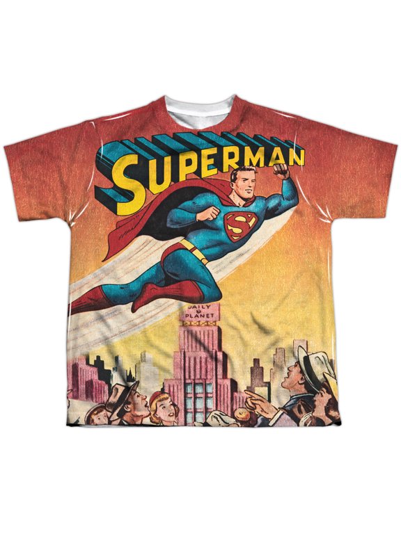 Superman - City Flying - Youth Short Sleeve Shirt - Large