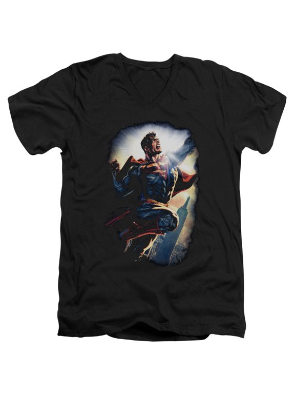 Superman Ck Superstar Adult V-Neck T-Shirt 30/1 T-Shirt Black