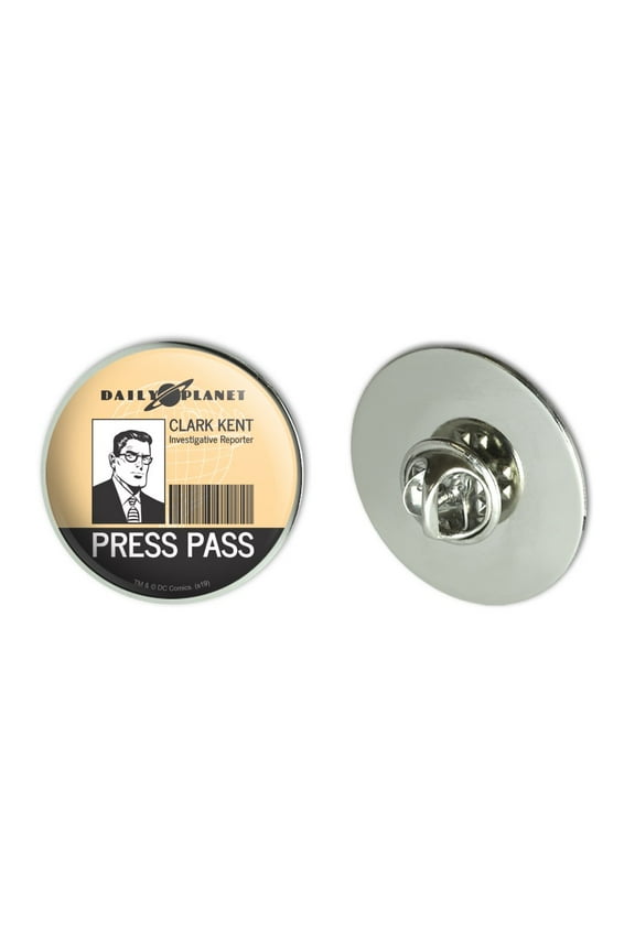 Superman Clark Kent Press Pass Metal 1.1" Tie Tack Hat Lapel Pin Pinback