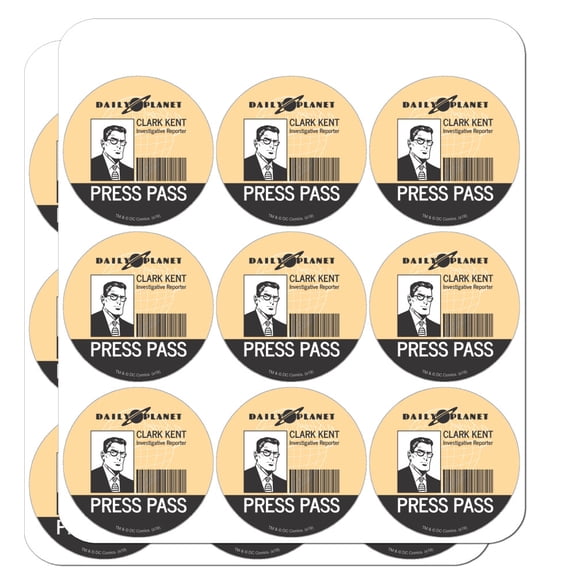 Superman Clark Kent Press Pass Planner Calendar Scrapbooking Crafting Stickers