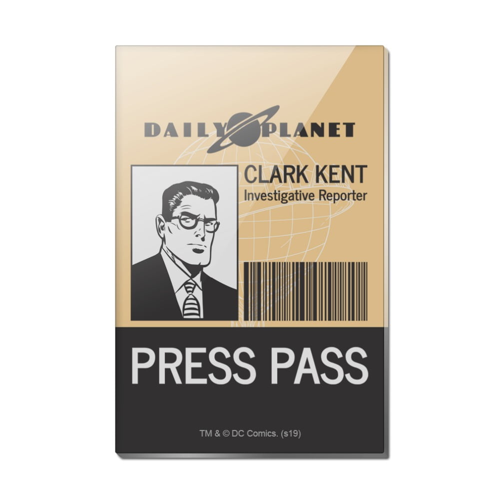 Superman Clark Kent Press Pass Rectangle Acrylic Fridge Refrigerator Superman Clark Kent Press Pass Rectangle Acrylic Fridge Refrigerator