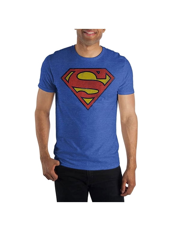 Superman Classic Logo Distressed Royal T-Shirt