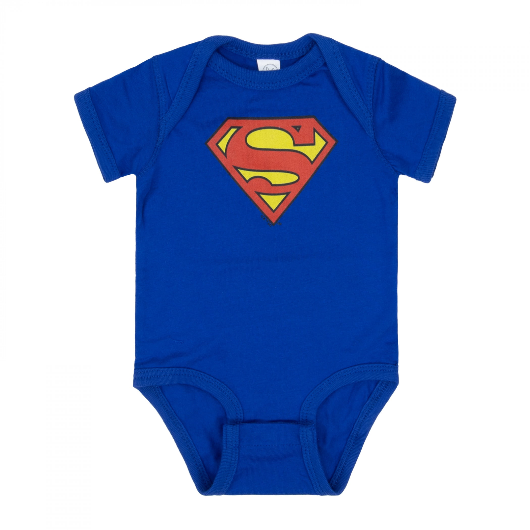 Superman Classic Logo Royal Blue Snap Infant Bodysuit Onesie-12 Months