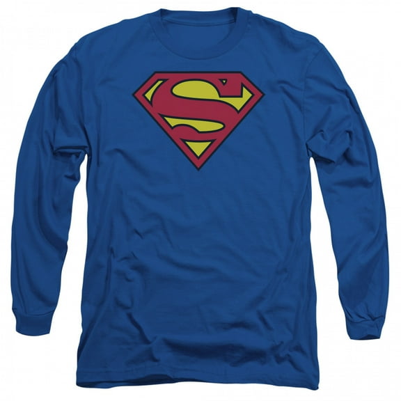 Superman/Classic Logo L/S Adult 18/1 Royal Sm259