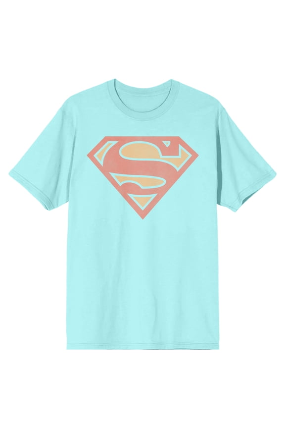Superman Classic Logo Men's Celadon T-shirt-Medium