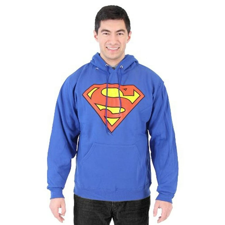 Superman Classic Logo Royal Blue Adult Hoodie Sweatshirt