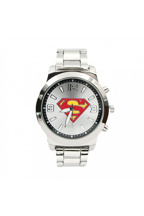 Classic Logo Silver Analog Watch with Metal Band