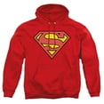 thumbnail image 1 of Superman Classic Logo Unisex Adult Pull-Over Heather Hoodie, 3X-Large, Red, 1 of 4
