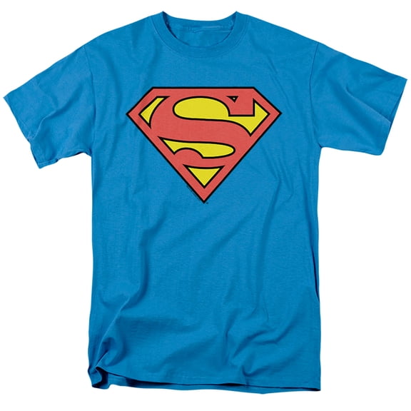 Superman Classic Logo Unisex Adult T Shirt, Turquoise, Small