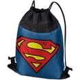 thumbnail image 1 of Superman Classic S Shield Logo Drawstring Backpack Sports Bag Sackpack 17" x 13", Perfect for Gym, Yoga or Practice, 1 of 5